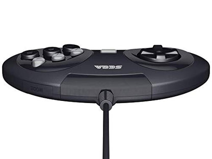 Retro-Bit Official Sega Genesis Controller 6-Button Arcade Pad for Sega Genesis - Original Port (Black) - color: Black