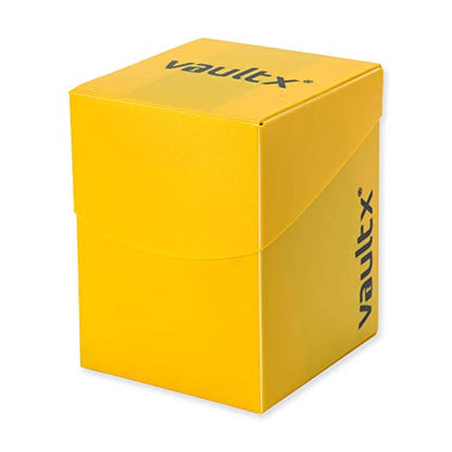 Vault X Large Standard Deck Box with 150 Black Sleeves, fits 100+ Sleeved Trading Cards (Yellow) - color: Yellow