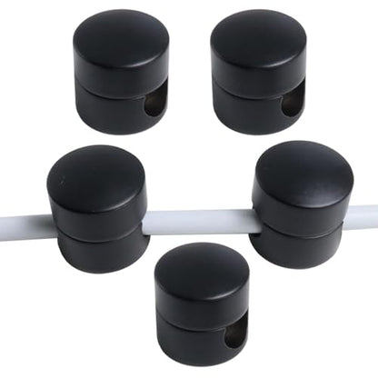 Cable Accessory Organizer Aluminum Wire Organizer Cable Management Clamps Home and Office Cable Management Clamps Sturdy Stylish Durable 5pcs(Black)