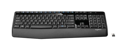 Logitech K345 Wireless Keyboard - Full-Sized Keyboard with Palm Rest, 2.4 GHz Wireless USB Receiver - for PC, Laptop - style: Keyboard