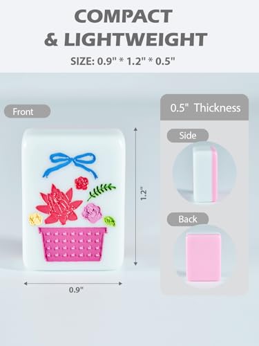 Mahjong Tile Set 160 1.2” Acrylic American Mahjong Game Sets | Pink Fairy Garden Series Mah Jongg Tiles with 6 Dice PU Bag Accessories Gifts for Majong Players Beginners - color: Garden