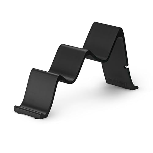 Desktop Dual Game Controller Stand Holder – Stylish, Minimal Wave Design, Suitable for PS5, Xbox, Switch, PC & Retro Gamepads - color: black/silver