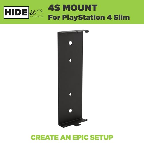 PS4 Pro Wall Mount Bundle - Includes Steel Wall Mount & 2 Controller Mounts - American Company - Behind TV PlayStation 4 Pro Holder