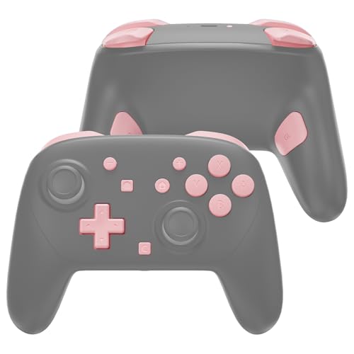 eXtremeRate DIY Replacement Full Set Buttons for Nintendo Switch 2 Pro Controller, Puffy Pink Custom ABXY Dpad + - Home Capture Power L R ZR ZL Triggers Sync GL GR Buttons for Switch 2 Pro Controller - color: Puffy Pink