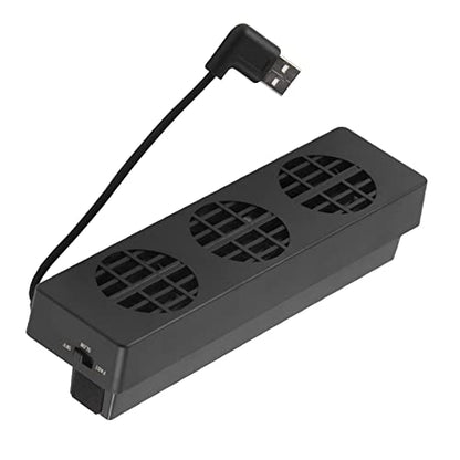 USB Cooling Fan Base Stand Dock Cooler Holder Bracket for Console 3 Built in Fans Turbo Normal Speed Adjustable Compact ABS Black 175mm