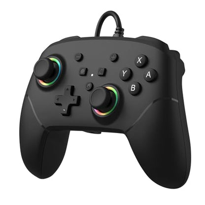 BETMI Wired Pro Controller for Switch 2, C Button | 9-Axis, Hall Effect Joysticks Gamepad, Macro/Programmable, Back Button, Dual Vibration, 3.5mm Audio Jack - color: Black