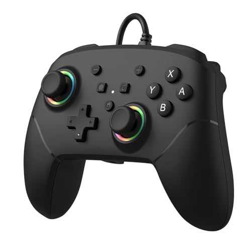 BETMI Wired Pro Controller for Switch 2, C Button | 9-Axis, Hall Effect Joysticks Gamepad, Macro/Programmable, Back Button, Dual Vibration, 3.5mm Audio Jack - color: Black
