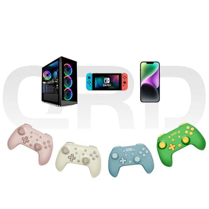 QRD Junior E5 Wireless Controller for Switch/Lite/OLED/Switch 2 Windows PC Mac iOS Andoird,6 Axis Gyro,TURBO (Switch Controller Pink*2PCS) - color: Switch Controller Pink*2PCS