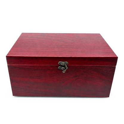 Sarge Rosewood Finish Large Gift Box, for Knives, Jewelry, Collectibles | foam-lined interior, brass latch, hinged lid, gift ready, knives, jewelry, watches, collectibles, 12.5" x 8.5" x 6"