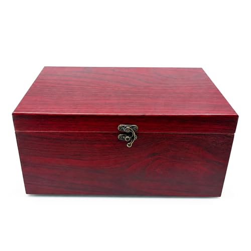 Sarge Rosewood Finish Large Gift Box, for Knives, Jewelry, Collectibles | foam-lined interior, brass latch, hinged lid, gift ready, knives, jewelry, watches, collectibles, 12.5" x 8.5" x 6"