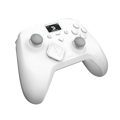 ZD Classic Legend Wireless Gaming Controller – 2.4GHz/BT/Wired, 512-Level Hall Joystick & Triggers, 1000Hz Polling Rate, 4.7inch LCD Display & 2 Back Buttons for Switch/Switch2, PC, Android & iOS (White) - color: White