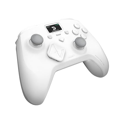 ZD Classic Legend Wireless Gaming Controller – 2.4GHz/BT/Wired, 512-Level Hall Joystick & Triggers, 1000Hz Polling Rate, 4.7inch LCD Display & 2 Back Buttons for Switch/Switch2, PC, Android & iOS (White) - color: White