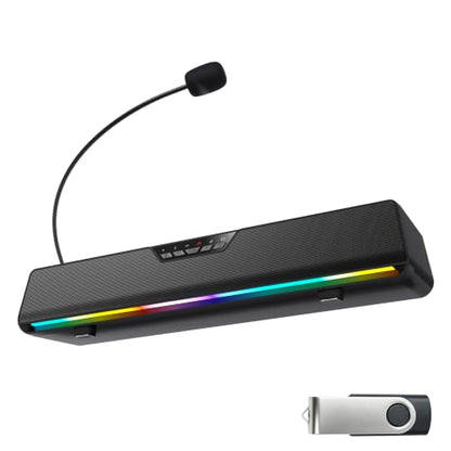 Computer Sound Bar Speaker Sound Bar for Smart TV-5.1, Bluetooth Speaker USB Plug & Play RGB Sound Bar Speaker Gaming Speakersr Desktop Speaker,PCspeaker,Laptopspeaker,Tablet Speaker