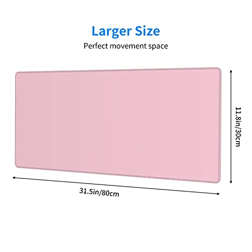 Pink Mouse Pad Extended Large Gaming Mousepad XL Big Long Oversized Desk Mat Stitched Edges 31.5 X 11.8 Inch for Home Office - color: Black5