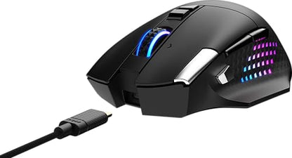 msi Versa PRO W Gaming Mouse, 26000 DPI, 70M+ Clicks, OMRON Optical Micro Switch, Optical Sensor, Ergonomic Ambitextrous Hand Design, RGB Light