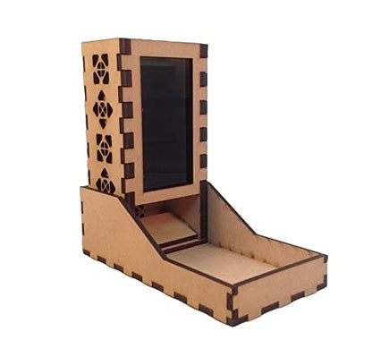Mini Dice Tower v1 Smoke Acrylic Window Laser Cut MDF Unique Fast Shipping