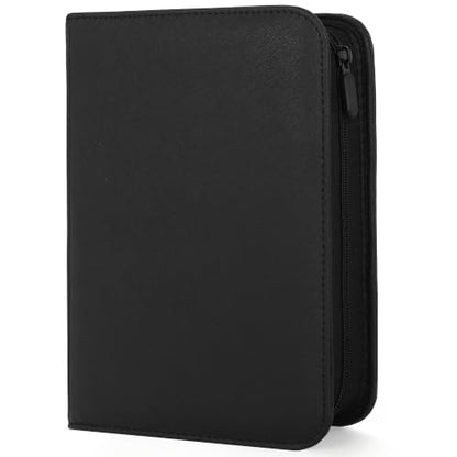 4 Pocket Trading Card Binder, Ringless Card Binder with Zipper for TCG and Sport Cards Collections, Holds 160 Cards with Side-Loading Pages, Black - color: 1.Black - 4 Pocket - 160 Slots