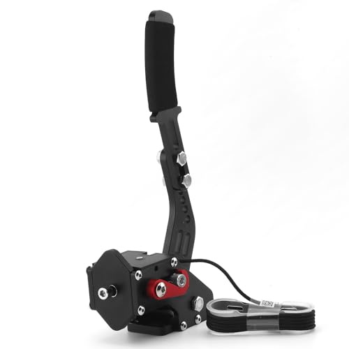 64Bit PC Racing Game USB Handbrake with Clamp for Sim Racing Games Handbrake Compatible with Logitech G27 G29 G920 G923 T500 T300 Simulate Linear Handbrake(black) - color: BLACK, size: Without holder