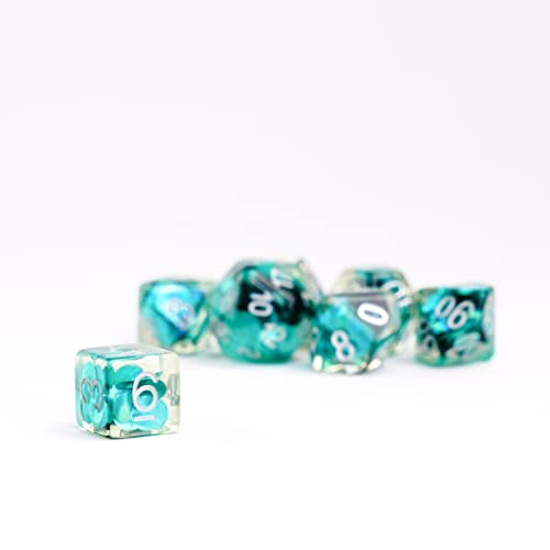 FanRoll 16mm Resin Poly DND Dice Set: Mermaid Scales, Role Playing Game Dice for Dungeons and Dragons