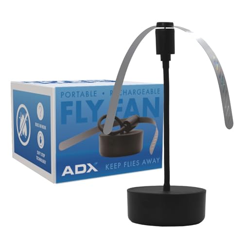 Black USB-C Rechargeable Fly Fan For Tables FF-BK-01, Outdoor Dining Accessory and BBQ Essential, Lightweight with Adjustable Neck, Picnic Table Accessory and Patio Must-Have - size: 1-Pack