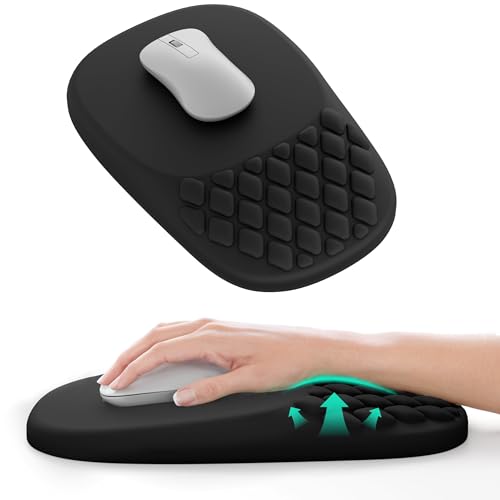 VAGAU Ergonomic Mouse Pad with Wrist Support, Wrist Rest Pain Relief Mousepad Memory Foam & Non-Slip PU Base for - Gaming, Office and Home (Black)