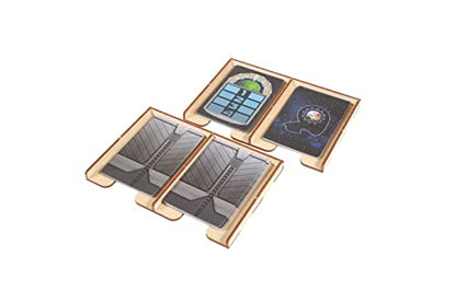 The Broken Token Game Organizer Compatible with Gaia Project - Wooden Game Organizing Box with Multiple Trays