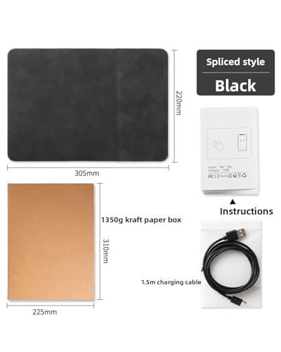 3 in 1 RGB Gaming Mouse Pad, 15W 10 Light Modes,LED Magnetic Mouse Pad - color: black, size: 27.6L x 11.8W inches