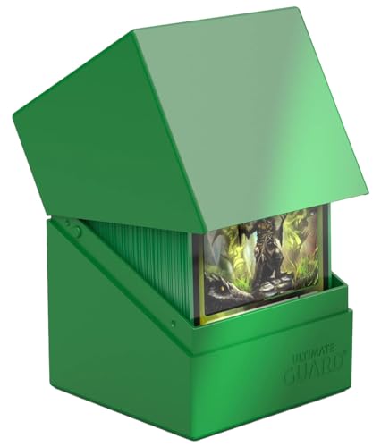 Ultimate Guard Boulder Solid 100+, Deck Case for 100 Double-Sleeved TCG Cards, Green, Secure & Durable Storage for Trading Card Games, No Transparency - color: Green