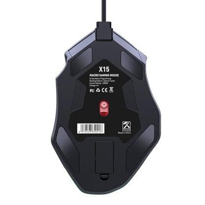 RGB Gaming Mouse, 12 Programmable Buttons 12800DPI Ergonomic Design with 13 Light Effects 1000Hz Polling Rate, for Computer Laptop PC Gaming