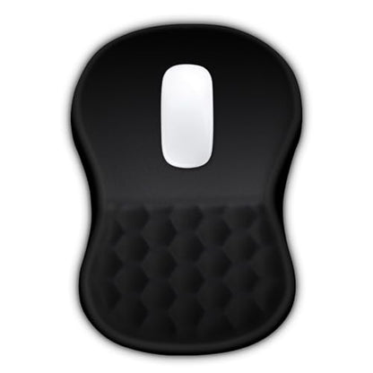 Hokafenle Ergonomic Mouse Pad Wrist Support with Massage Design, Wrist Rest Pain Relief Mousepad with Memory Foam&Non-Slip PU Base, Mouse Pads for Wireless Mouse & Desk (12x8 inch,Black) - color: HK001-Black