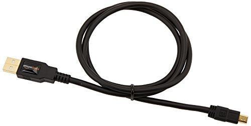 Amazon Basics USB-A to Mini USB 2.0 Cable, 480Mbps Transfer Speed with Gold-Plated Plugs, 3 Foot, Black - size: 3 Feet