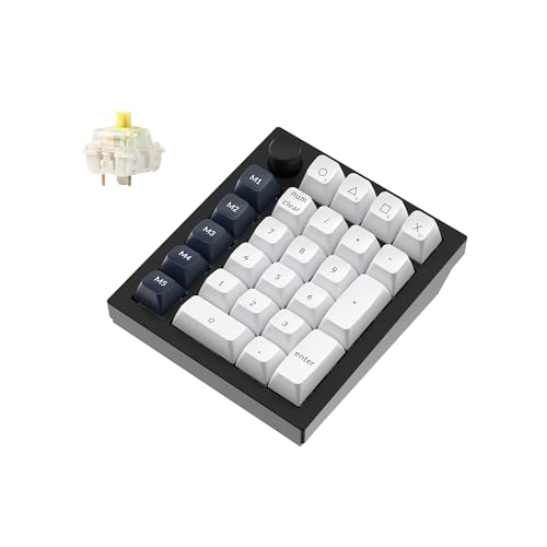 Keychron Q0 Max Wireless Custom Mechanical Numpad, 2.4 GHz/Bluetooth 5.1/Wired QMK Number Pad, RGB Hot-Swappable with Gateron Banana Switch for Laptop Mac Windows Linux - Black - color: Gateron Jupiter Banana Switch-Black