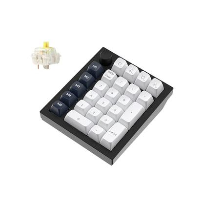 Keychron Q0 Max Wireless Custom Mechanical Numpad, 2.4 GHz/Bluetooth 5.1/Wired QMK Number Pad, RGB Hot-Swappable with Gateron Banana Switch for Laptop Mac Windows Linux - Black - color: Gateron Jupiter Banana Switch-Black