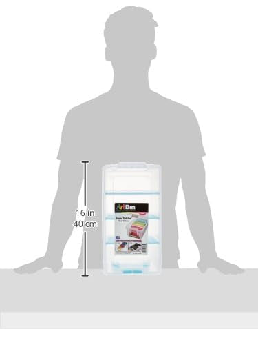 saizone 6925AA 탈착식 칸막이가 있는 세미 사첼, 손잡이가 달린 휴대용 예술 및 공예 정리함, [1] 플라스틱 보관 케이스, 아쿠아 악센트가 있는 투명 (4팩) - color: 투명., size: Pack of 4