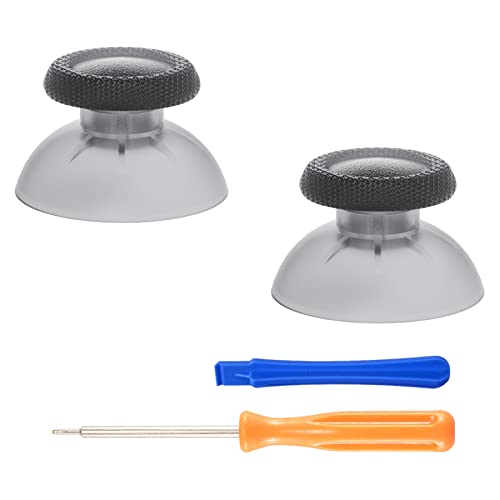 eXtremeRate Clear Black Replacement Thumbsticks for PS5 Controller, Custom Analog Stick Joystick for PS4 Controller Universal - color: Clear Black