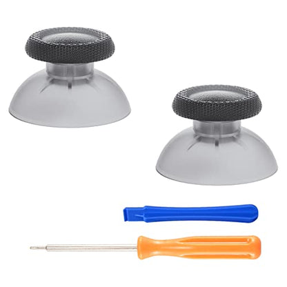 eXtremeRate Clear Black Replacement Thumbsticks for PS5 Controller, Custom Analog Stick Joystick for PS4 Controller Universal - color: Clear Black
