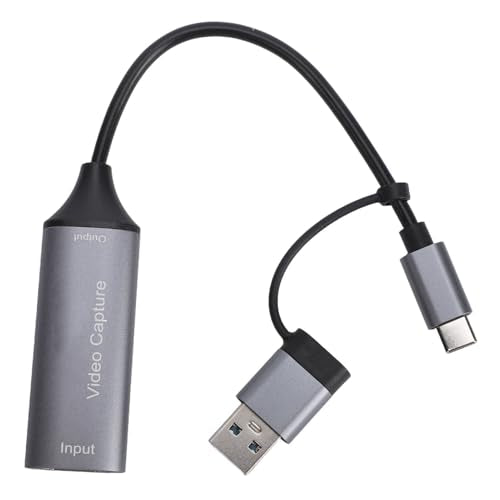 VBESTLIFE Video Capture Card, 1080P 60Hz Output 4K 30Hz Input HDMI to USB C 2.0 with Plug & Play UVC, for Streaming Gaming Camera