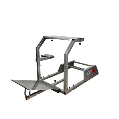 GTR Simulator GTA Model Simulator Cockpit Silver Frame Base Only Without Racing Seat Driving Gaming Simulator Cockpit with Gear Shifter Mount - color: Silver