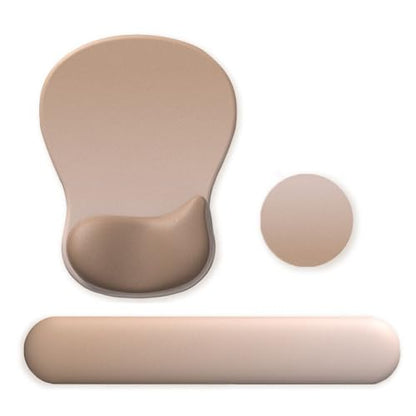 Gel Mouse Pad with Wrist Rest, Ergonomic Office Keyboard Wrist Rest, Brown | Mousepad with Wrist Support, Pain Relief, Computer Mouse Pad with Non-Slip PU Base, Desk Accessories Mat for Office & Gaming - color: Mocha Sand