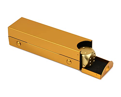 DS.DISTINCTIVE STYLE Aluminum Alloy Dice 5 Pieces 16mm Portable Metal Dices with Case 6 Sided Dice for Party Game - color: Gold, style: Rectangle