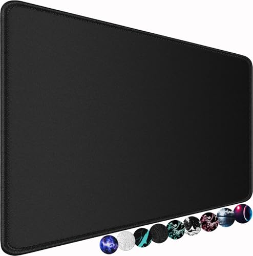 Large Gaming Mouse Pad, 31.5x15.7 in Large Desk Computer Keyboard Mouse Mat | Gaming MousePad, Water Resist Non-Slip Mousepad Rubber Base Long XXL Large Extended Mat for Work & Gaming, Office Home, Black - color: Black, size: 31.5L x 15.7W inches