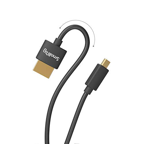 SMALLRIG D to A HDMI Cable Ultra Thin HDMI Cable 55cm/1.8Ft, Super Flexible Slim High Speed 4K 60Hz HDR HDMI 2.0, for GoPro Hero 7/6 /5, for Sony A7RIII / A7II / A6600, for FUJIFILM X-T4 / X-T3-3043B - size: 55CM(D to A)