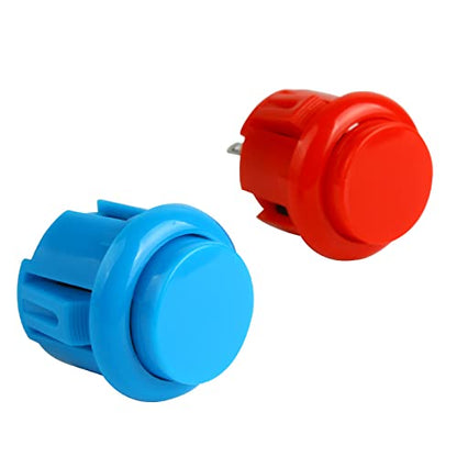 Larcele 24MM Console Box Push Button for Arcade Game Projects YXJKG-01 | 12 Pcs, 6 Colors, DIY Plug-in Replacement Switch Part - size: 24MM