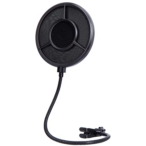YOUSHARES 6-layer Pop Filter Compatible with HyperX QuadCast, Blue Yeti, Razer, Fifine and Other Mic, Upgraded Metal Microphone Pop Filter Windscreen with Flexible 360°Gooseneck - color: Metal Pop Filter