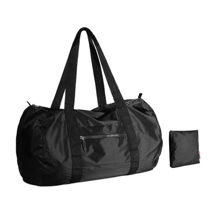 pack all Lightweight Travel Duffel Bag, 45L Foldable Weekender Bag | Ultralight, Packable, Water-Resistant, Tear-Resistant Nylon, YKK Zipper, Luggage Sleeve, For Travel, Camping, Gym, Black - color: Black, size: 45L