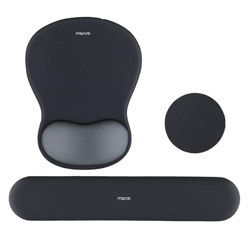 MOSISO Wrist Rest Support for Mouse Pad&Keyboard Set, Slate Gray | Curved Ergonomic Mousepad&Coaster Non-Slip Base Home/Office Pain Relief&Easy Typing Cushion with Soft Cloth&Silicone Lining - color: Slate Gray