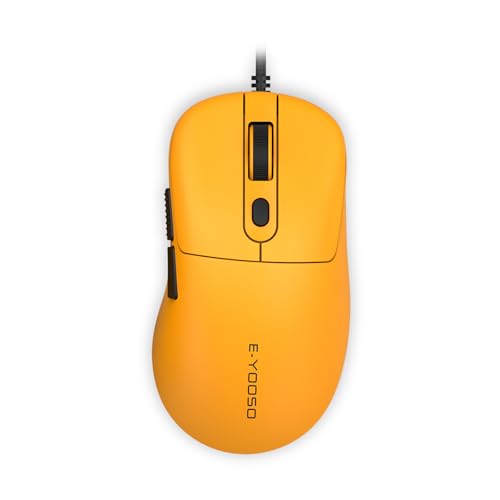 E-YOOSO Computer Mouse Wired, Gaming Mouse 10000 DPI,1000HZ, Superlight Mouse Ergonomic Wired Work Mouse for Laptop and PC/Mac - Yellow - color: Wired Yellow Mouse