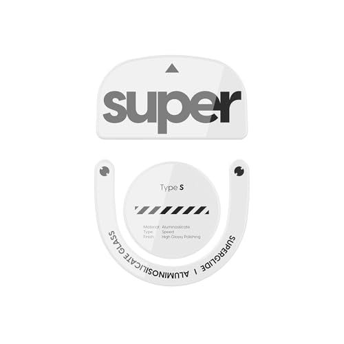 Superglide Glass Mouse Skates - Super Smooth Glide, Polished Round Edge, Super Fast Gaming Mouse Feet with Durable Sole for Logitech G Pro X Superlight2 (Type-S, White)