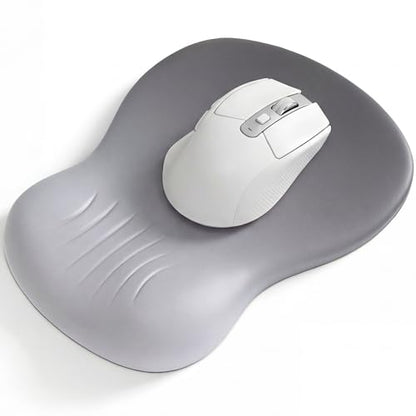 Ergonomic Mouse Pad with Wrist Rest, Memory Foam Wrist Support Mousepad with Non-Slip PU Base, Pain Relief Mouse Pads for Office Gaming & Home (Grey) - color: Grey