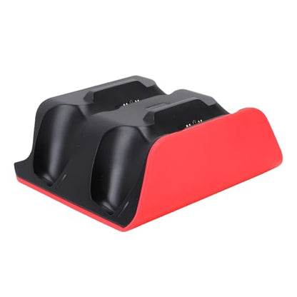 Controller Charging Station for Edge Controller, Dual Game Console Charger Dock with Storage Stand and USB Cable, Red Black - color: Red Black